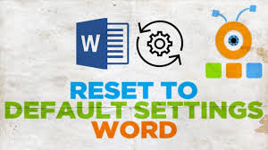 How To Reset Microsoft Office Word To Default Settings Youtube