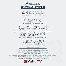Do'a sebelum wudhu dan do'a sesudah wudhu( dalam bahas arab dan latin serta dilengkapi dengan terjemahan). Moslem Channel Doa Setelah Wudhu Read More Facebook