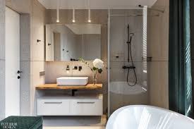 Bathroom shelving unit (m&s) four tempered glass shelves on chrome supports. Svoya Studio Combines Modern Details And Natural Materials For Family Home In Ukraine Interior Design Magazine
