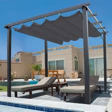 Maybe you would like to learn more about one of these? Id Market Pergola Toit Retractable Gris 3x4m Tonnelle 4 Pieds Cdiscount Jardin