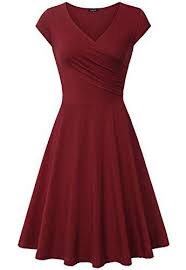 Elegant Dresses Laksmi Womens Casual Dress A Line Cap Sleeve V Neck Casual Dresses For Women Fit And Flare Dress Elegant Dresses