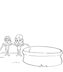 oh il n y a plus d eau dans la piscine gonflable peux tu dessiner de l eau et des jouets pour ludovic et pen dessin piscine dessin d eau modeles de scrapbook