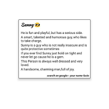 Sunny Name Facts Facts Names With Meaning Names
