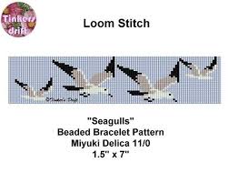 loom pattern for delica beads seagulls etsy boncuklu desenler boncuk dokuma desenleri boncuk desenleri