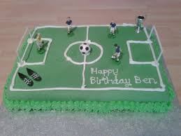 Combine remaining vanilla frosting with cocoa; Football Cakes Decoration Ideas Little Birthday Cakes