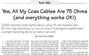 Yes All My Coax Cables Are 75 Ohms Resource Detail The