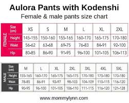 Aulora Pants With Kodenshi Size Chart Size Measurement