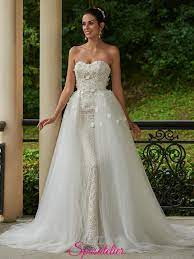 Scegliere un vestito da sposa a sirena, infatti, significa giocare con le curve naturali: Abiti Da Sposa A Sirena Con Ricami In Pizzo Con Gonna Ampia Removibilesposatelier