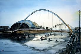 , lives in newcastle upon tyne, uk. Millenium Bridge Newcastle Upon Tyne Painting By John Cox
