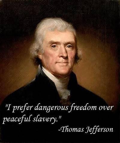 I prefer dangerous freedom over peaceful slavery.” - Thomas Jefferson [596x596] : r/QuotesPorn