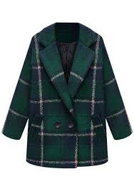 Black And White Checkered Fluffy Jacket Classic Green Tartan Coat Ropa De Otono Ropa Abrigos