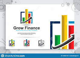 Growth Chart Vector Logo As A Symbol Of Accounting With