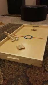 Wooden Vintage Knock Hockey Table Fathers Dad Yard Classic Game Penny Nickel Board Air Puck Stick Family Children Stick Family Wooden Outdoor Games For Kids