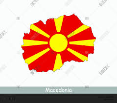 The yellow bits on the flag of north macedonia are intended to imitate the golden sun symbol found on macedonian archaeological artifacts, unsuccessfully, in my opinion. North Macedonia Map Vector Photo Free Trial Bigstock