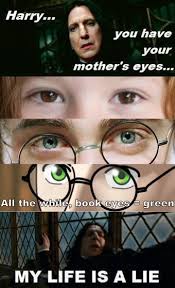 I Know About The Contact Thing With Dan So Don T Comment On That But My Thing Is Why Lilys Eyes Are B Harry Potter Jokes Harry Potter Funny Harry Potter Puns