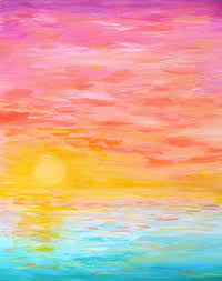 Sunset Love Art Print By Hello Monday Society6 Sunset Painting Beautiful Abstract Art Sunset Art