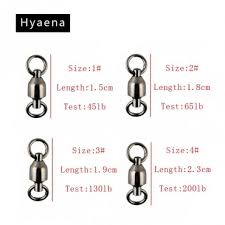 Hyaena 50pcs Ball Bearing Fishing Swivel Solid Ring Brass