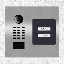 Edelstahl Klingelschild 2 Klingeltaster Mit Namensfenster Und Videosprechanlage Mehrparteienhaus Mehrfamilienhaus Edelstahl Geburstet Ral 7016 Anthrazit Entree