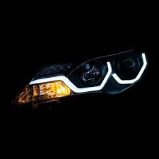 Anzo Black U Bar Projector Headlights With Led Drl Lighted Custom Headlights Car Interior Accessories Projector Headlights