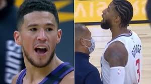 Paul george's toe injury not a concern anymore? Paul George Devin Booker Exchange Heated Words In Clippers 112 107 Win Over Phoenix Suns
