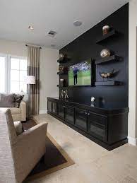 Traditional Media Room Design Pictures Remodel Decor And Ideas This Would Be Neat But Instead Media Room Design Living Room Theaters Living Room Tv Wall