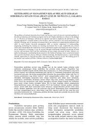 Bab iii profil sekolah a. Keterampilan Manajemen Kelas Melalui Gerakan Sederhana Senam Otak Brain Gym Di Sd Pelita 2 Jakarta Barat Universitas Esa Unggul