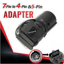 Trailer adapter 7 round to 5 flat. Round 7 Way Rv Blade To 4 5 Pin Flat Adapter Plug Cap For Trailer Truck Camper Ebay