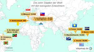Stepmap Die Zehn Staaten Der Welt Mit Den Wenigsten Einwohnern Landkarte Fur Welt
