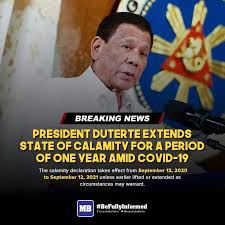 Pres. Duterte declares state of calamity in PH until September 2021 ▷  Philippines news | KAMI.COM.PH