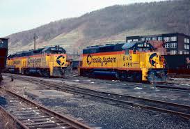 Image result for Federal Yellow 1956 Chesapeake and Ohio Railroad