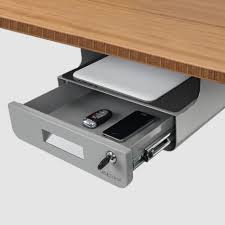 I added a laptop shelf under my desk to store my laptop and reduce the clutter on the desk. Locking Under Desk Drawer With Shelf By Uplift Desk