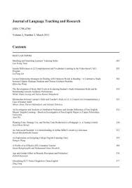 In academic writing, there are certain transition words and phrases that are used consistently. Journal Of Language Teaching And Research Contents Academy