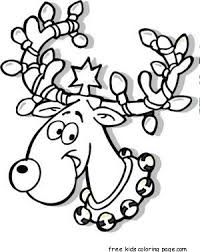 Christmas Reindeer In Lights Coloring Page Free Christmas Coloring Pages Printable Christmas Coloring Pages Christmas Coloring Books