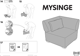 Ikea mysinge sofa / large chaise seat cover genarp white slipcover. Ikea Mysinge Cover For Corner Seat Assembly Instruction
