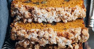 Add light brown sugar, vanilla, eggs, and pumpkin puree. Pumpkin Bread With Crumb Topping Auntie El S Recipe Striped Spatula