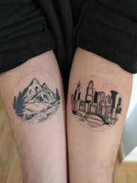 New york skyline tattoo temporary tattoos fake tattoos new york city silhouette tattoos. My Mountain And City Scenes By Jess At L1ink Liverpool Tattoos