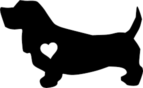 Basset Hound Clipart Black And White Basset Hound With Heart Png Clip Art Basset Animals Images Bassett Hound