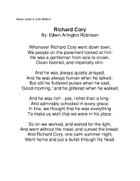 Doc Richard Cory Poem Analysis Earven Valdesimo Academia Edu