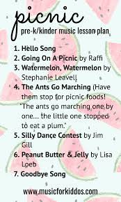 In the lesson, students practice fast/slow and prepare beat; Spring Preschool Music Lesson Plan Going On A Picnic Music For Kiddos