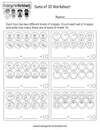 Kids Can Practice Making 10 In This Free Kindergarten Math Worksheet By Counting P Kindergarten Math Worksheets Free Spring Math Worksheets Addition Worksheets