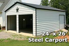 Our regular roof carports come with many benefits. 24x26 Fully Enclosed Steel Garage Carport Installation Included