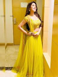 This color was named with the keyword lemon green by the users. Trendy Lemon Yellow Colour Lehenga Choli With Ruffel Lace Dupatta And