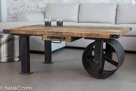 table basse industrielle a roue industrial style furniture industrial design furniture industrial furniture