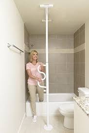 Stander Security Pole Curve Grab Bar Elderly Tension Mounted Transfer Pole Bathroom Assist Grab Bar Grab Bars In Bathroom Grab Bars Bathroom Grab Rails