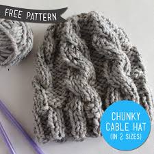 Click the link below for the free knitting pattern Free Pattern Chunky Cable Knit Hat Revised Sew Diy
