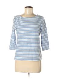 Details About Croft Barrow Women Blue 3 4 Sleeve Top Sm Petite