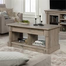 Logan coffee table features a casual. Sauder Palladia Wood Lift Top Coffee Table With Open Shelf Space Split Oak 424817