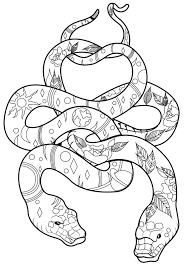 Coloring page with lion head and beautiful mandala in background. Cool Snakes Coloring Pages Coloring Home