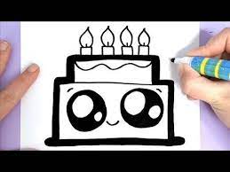 Next, create the boundaries between the layers of cake and the edges of the top and bottom of the birthday cake. How To Draw A Cute Birthday Cake Easy Happy Drawings Youtube Calligrafia