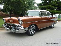 1957 Bronze Cream Chevrolet Bel Air It Had A Giant Cream Steering Wheel Chevrolet Bel Air Classic Cars Antique Cars
